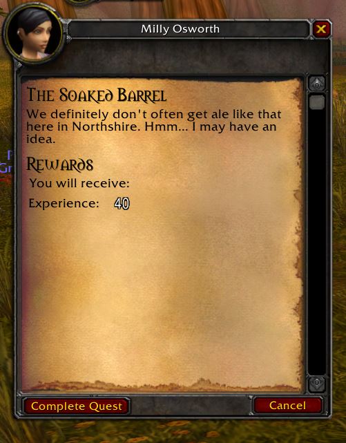 The Soaked Barrel Quest Completion